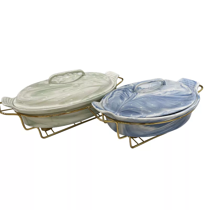 Elegant marbling ceramic plate