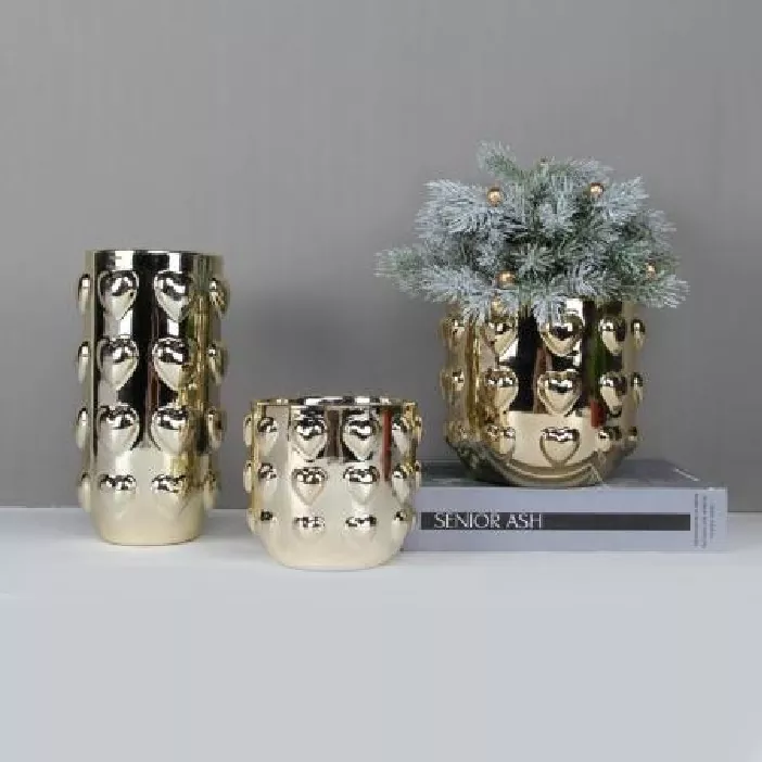 Purong kulay pandekorasyon na ceramic vase